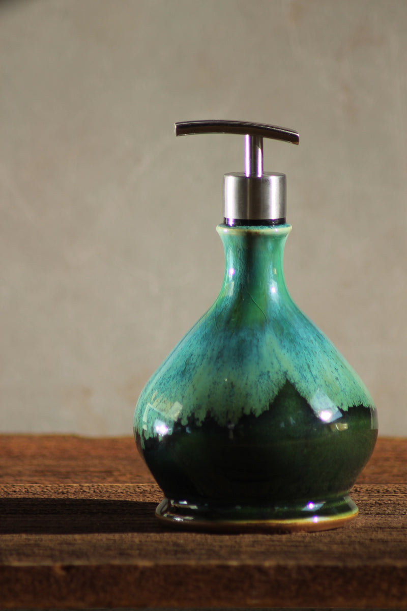 Hand thrown Stoneware Soap Lotion Dispenser Pump Midnight Blue Tall – AviOr  Pottery