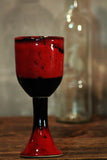 Saigon Red Stoneware Wine Goblets Pottery Handthrown Black
