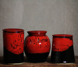 Stoneware Pottery Fire Pot Bowl Outdoor Indoor Safe Saigon Red
