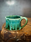 Hand thrown stoneware pottery mug Soup Style Rainbow Trout