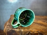 Hand thrown stoneware pottery mug Soup Style Rainbow Trout