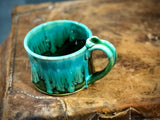 Hand thrown stoneware pottery mug Soup Style Rainbow Trout