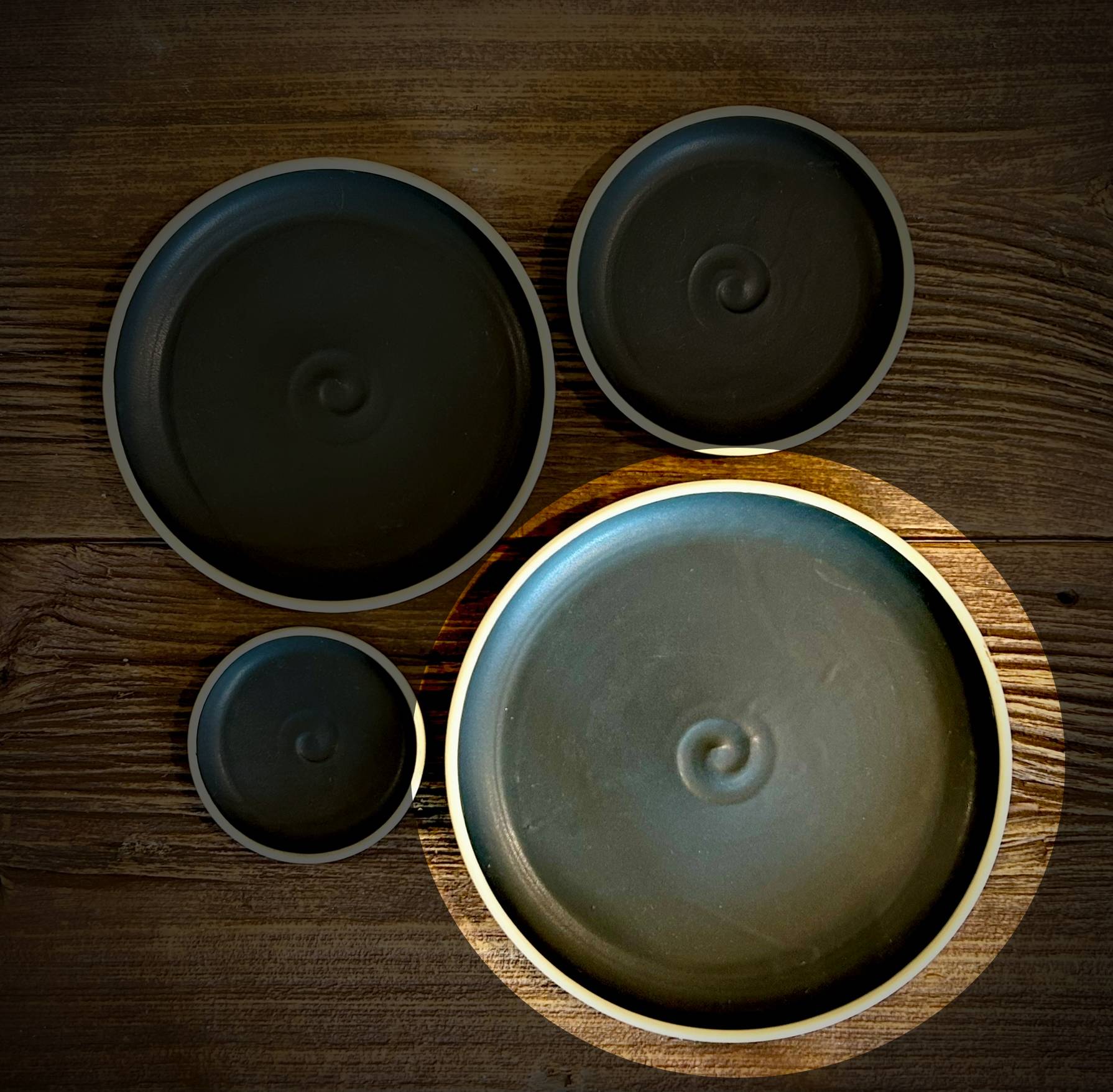 Handmade Ceramic Dinner Plates | Blackstone Artisan Stoneware Dinnerware | Pottery Appetizer, Salad, Lunch & Dinner Plate | Choose Your Size