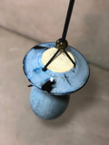Hand Thrown Stoneware Pottery Bird House Midnight Blue Black
