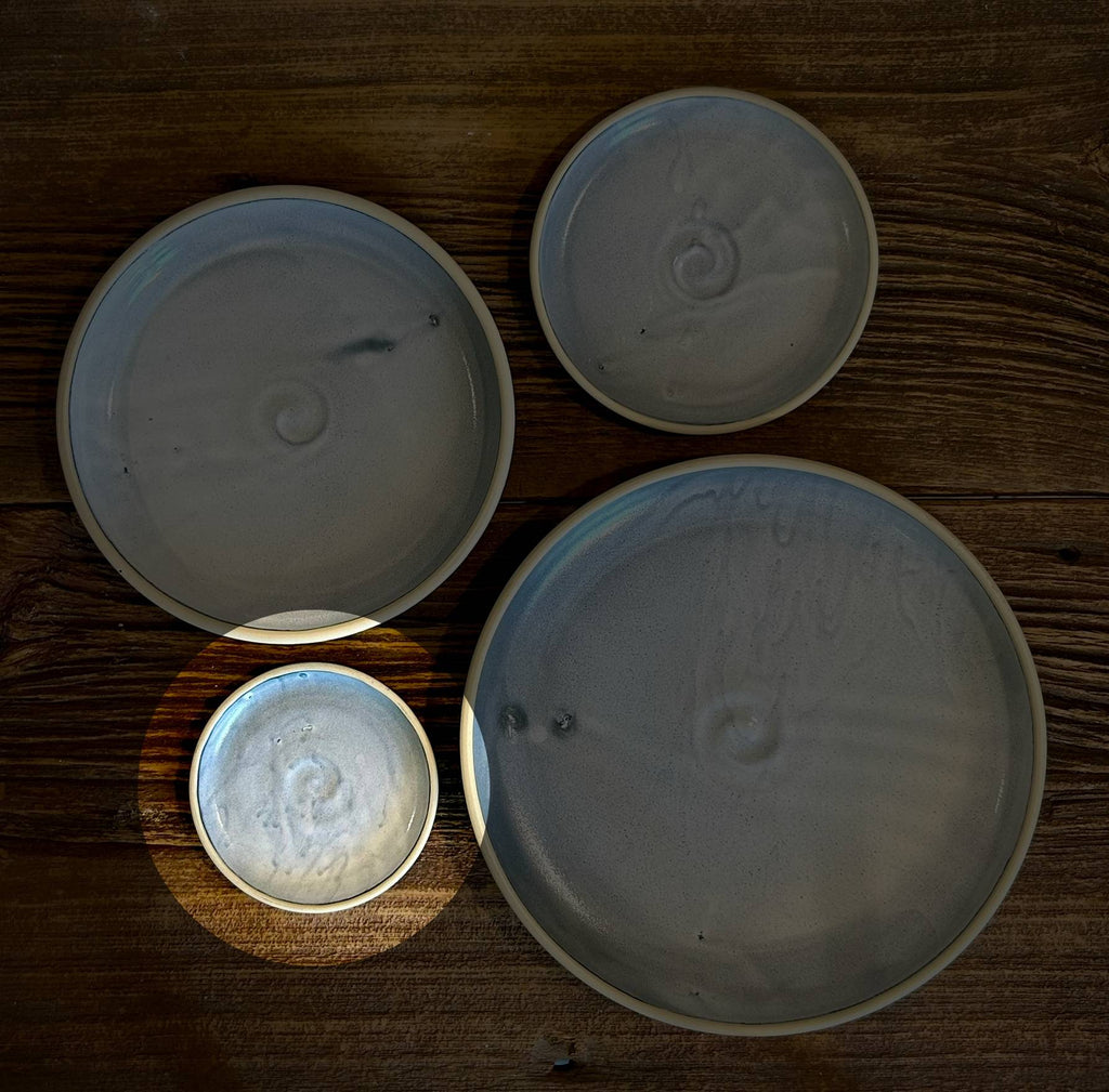 Handmade Ceramic Dinner Plates | Linen Gray Artisan Stoneware Dinnerware | Pottery Appetizer, Salad, Lunch & Dinner Plate | Choose Your Size
