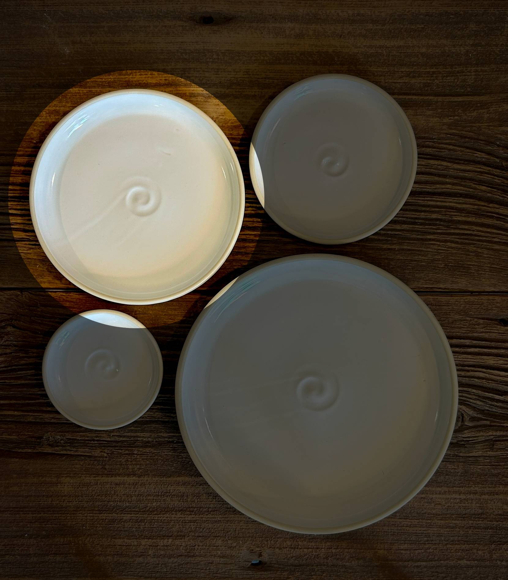 Handmade Ceramic Dinner Plates | White Dove Artisan Stoneware Dinnerware | Pottery Appetizer, Salad, Lunch & Dinner Plate | Choose Your Size