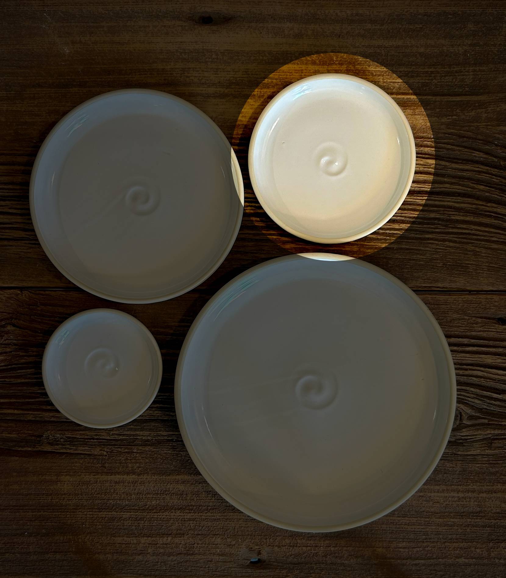 Handmade Ceramic Dinner Plates | White Dove Artisan Stoneware Dinnerware | Pottery Appetizer, Salad, Lunch & Dinner Plate | Choose Your Size