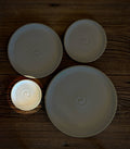 Handmade Ceramic Dinner Plates | White Dove Artisan Stoneware Dinnerware | Pottery Appetizer, Salad, Lunch & Dinner Plate | Choose Your Size