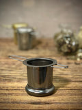Steel Basket Tea Infuser Strainer with Lid | Universal Basket for Steeping Loose Leaf Tea | Stainless | Gold | Black Stainless |
