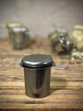 Steel Basket Tea Infuser Strainer with Lid | Universal Basket for Steeping Loose Leaf Tea | Stainless | Gold | Black Stainless |