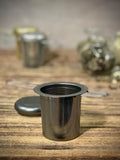 Steel Basket Tea Infuser Strainer with Lid | Universal Basket for Steeping Loose Leaf Tea | Stainless | Gold | Black Stainless |
