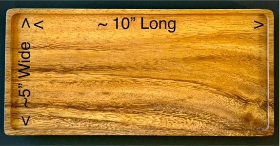 Solid Acacia Wood Serving Tray 10 x 5 Inch Mini Charcuterie Board Rectangular | Kitchen | Bar | Coffee | Tea |