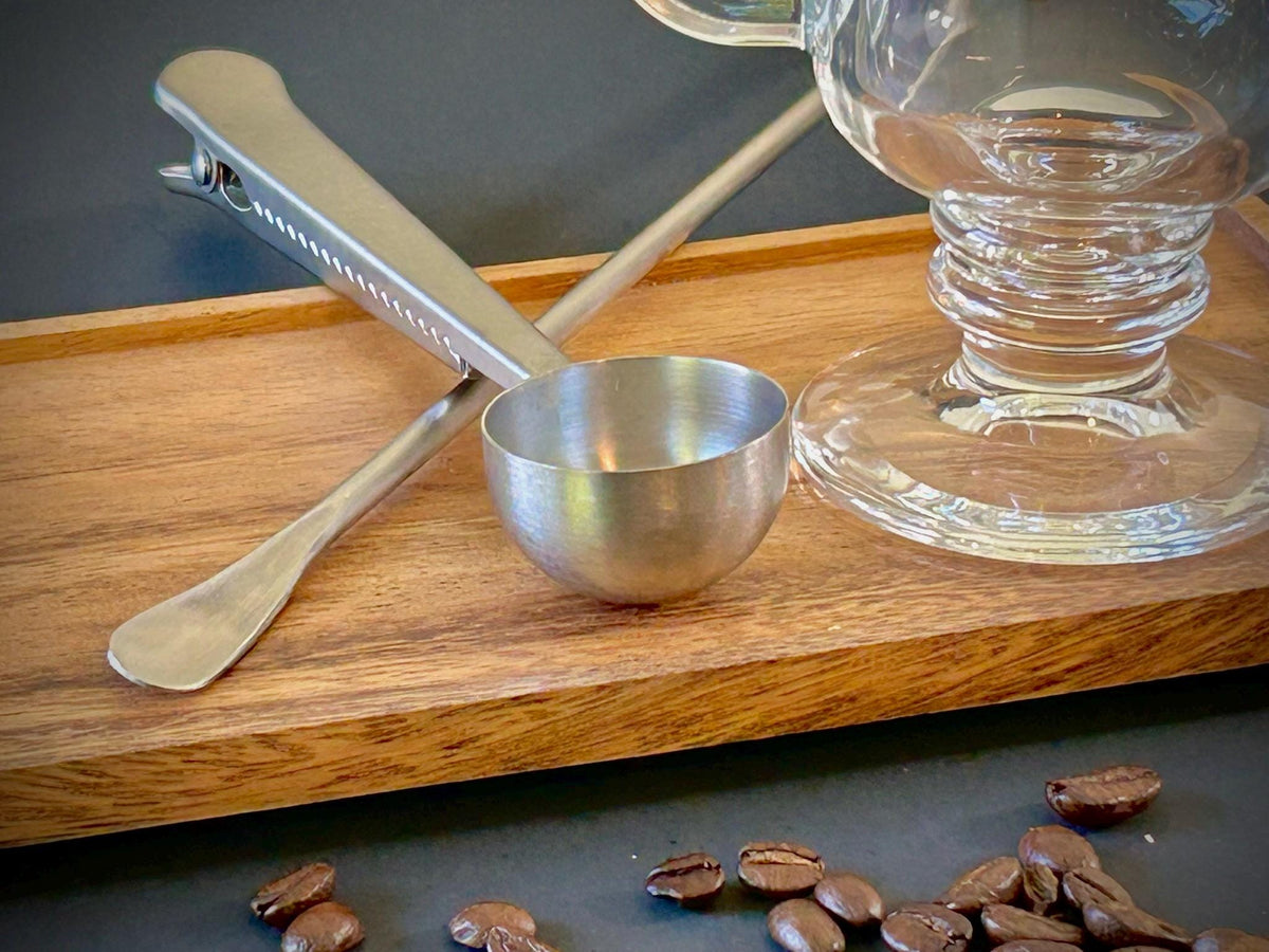 Full Tea Serving Set with Solid Acacia Wood Serving Tray 10 x 5 Inch Rectangular | Kitchen | Bar | Coffee | Tea | Strainer | Spoon | Stir