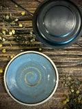 Loose Leaf Tea Infuser & Handmade Ceramic Drip Plate SET | Stainless Steel Steeper | Riverdrift Stoneware Rest | Tea Brewing Accessories