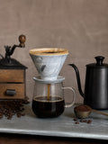 Handmade Ceramic Pour Over Coffee Dripper | Stoneware Coffee Brewer | Reusable Manual Coffee Maker | Linen Gray