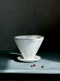 Handmade Ceramic Pour Over Coffee Dripper | Stoneware Coffee Brewer | Reusable Manual Coffee Maker | Linen Gray