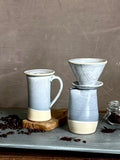 Handmade Ceramic Pour Over Coffee Dripper | Stoneware Coffee Brewer | Reusable Manual Coffee Maker | Linen Gray