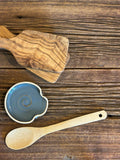 Handmade Ceramic Spoon Rest | Riverdrift Stoneware Spoon Holder | Pottery Utensil Rest