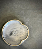 Handmade Ceramic Spoon Rest | Linen Gray Stoneware Spoon Holder | Pottery Utensil Rest