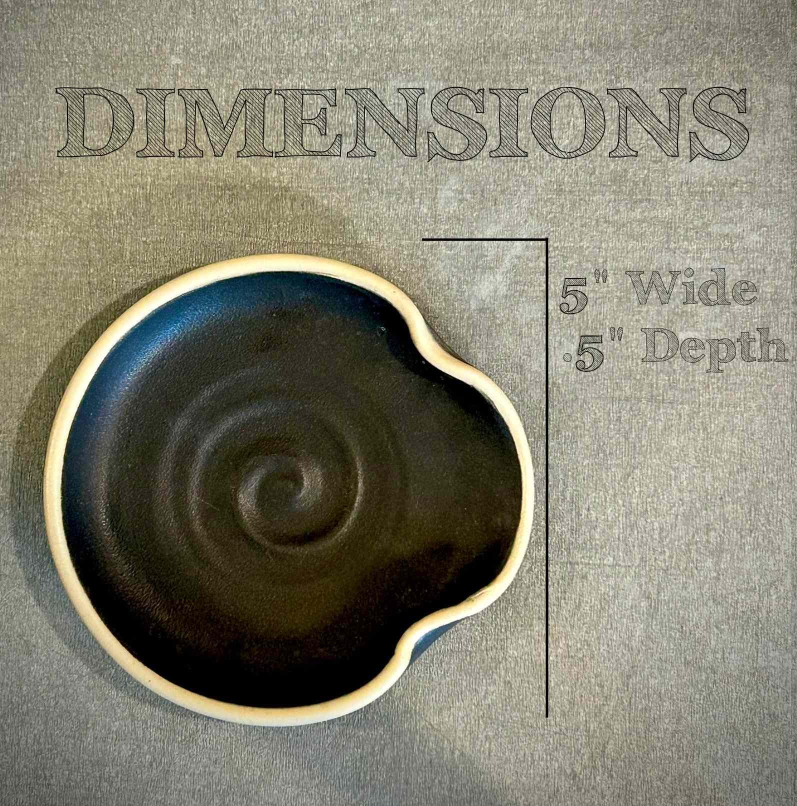 Handmade Ceramic Spoon Rest | Blackstone Stoneware Spoon Holder | Pottery Utensil Rest