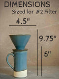 Handmade Stoneware Pour Over & Coffee Mug SET | Riverdrift Tall Ceramic Mug Coffee Dripper SET | Wheel Thrown Pottery