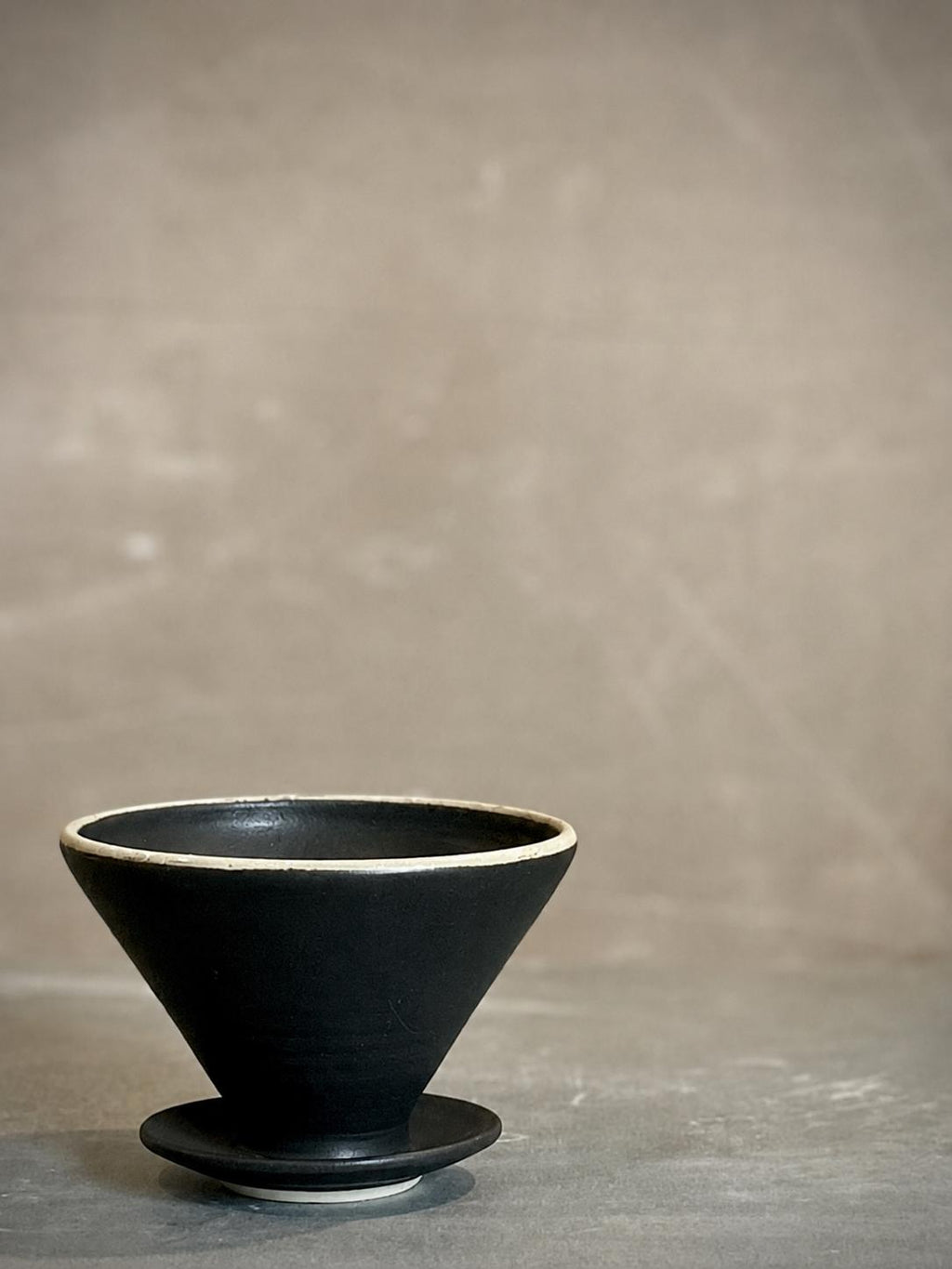 Handmade Stoneware Pour Over & Coffee Mug SET | Blackstone Tall Ceramic Mug Coffee Dripper SET | Wheel Thrown Pottery