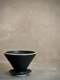 Handmade Stoneware Pour Over & Coffee Mug SET | Blackstone Tall Ceramic Mug Coffee Dripper SET | Wheel Thrown Pottery
