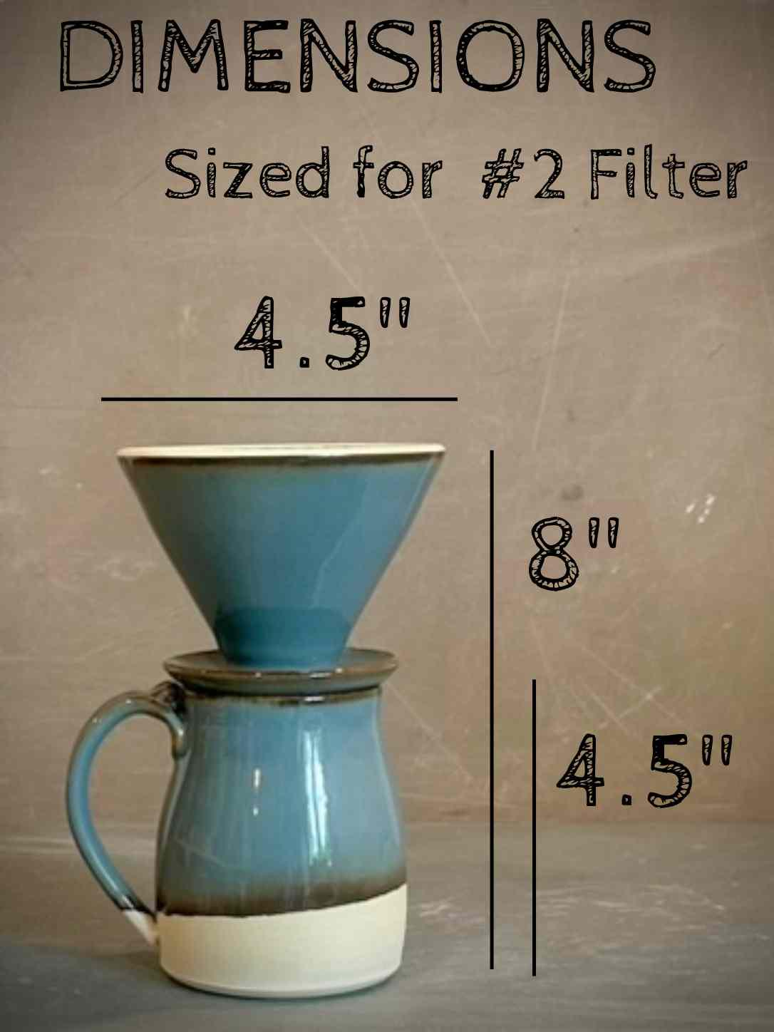 Handmade Stoneware Pour Over & Coffee Mug SET | Riverdrift Bell Ceramic Mug Coffee Dripper SET | Wheel Thrown Pottery