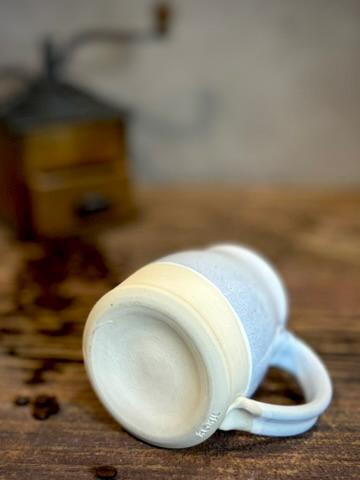 Handmade Stoneware Pour Over & Coffee Mug SET | Linen Gray Bell Ceramic Mug Coffee Dripper SET | Wheel Thrown Pottery