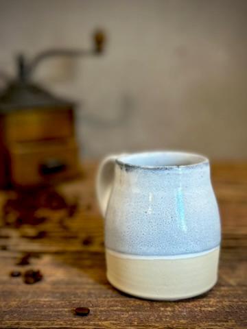 Handmade Stoneware Pour Over & Coffee Mug SET | Linen Gray Bell Ceramic Mug Coffee Dripper SET | Wheel Thrown Pottery