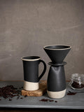 Handmade Ceramic Pour Over Coffee Dripper | Stoneware Coffee Brewer | Reusable Manual Coffee Maker | Blackstone