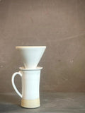 Handmade Ceramic Pour Over Coffee Dripper | Stoneware Coffee Brewer | Reusable Manual Coffee Maker | White Dove