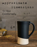 Handmade Ceramic Tall Mug with Multi-Use Lid SET | Blackstone | Pottery Coffee Cup | Wheel Thrown