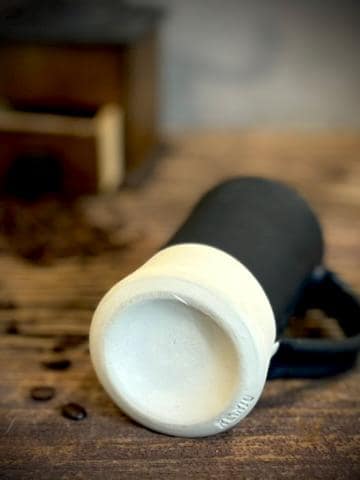 Handmade Ceramic Tall Mug with Multi-Use Lid SET | Blackstone | Pottery Coffee Cup | Wheel Thrown
