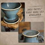 Handmade Stoneware Pour Over & Coffee Mug SET | Riverdrift Bell Ceramic Mug Coffee Dripper SET | Wheel Thrown Pottery