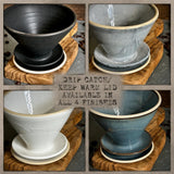 Handmade Ceramic Pour Over Coffee Dripper | Stoneware Coffee Brewer | Reusable Manual Coffee Maker | Blackstone