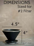 Handmade Ceramic Pour Over Coffee Dripper | Stoneware Coffee Brewer | Reusable Manual Coffee Maker | Blackstone