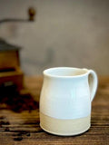 Handmade Ceramic Bell Mug with Multi-Use Lid Set | White Dove | Pottery Coffee Cup | Wheel Thrown