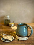 Handmade Ceramic Bell Mug with Multi-Use Lid Set | Riverdrift | Pottery Coffee Cup | Wheel Thrown