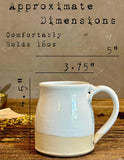 Handmade Ceramic Bell Mug with Multi-Use Lid Set | White Dove | Pottery Coffee Cup | Wheel Thrown