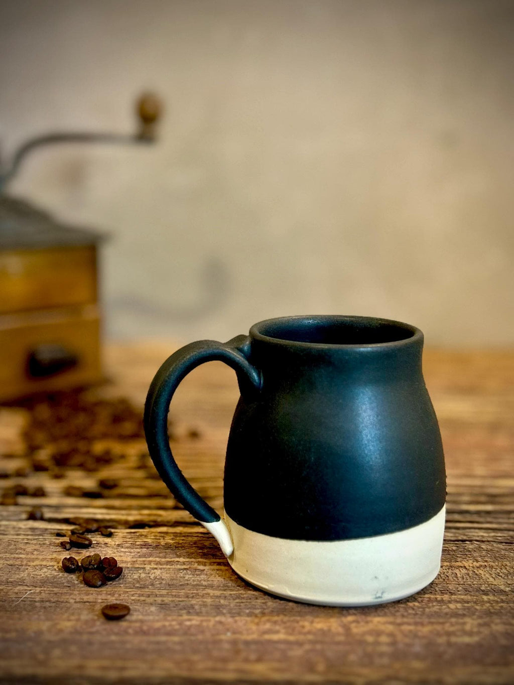 Handmade Ceramic Bell Mug with Multi-Use Lid Set | Blackstone | Pottery Coffee Cup | Wheel Thrown
