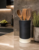 Handmade Ceramic Wine Chiller, Utensil Holder & Vase | Blackstone Artisan Stoneware Kitchen Crock | Champagne Chiller
