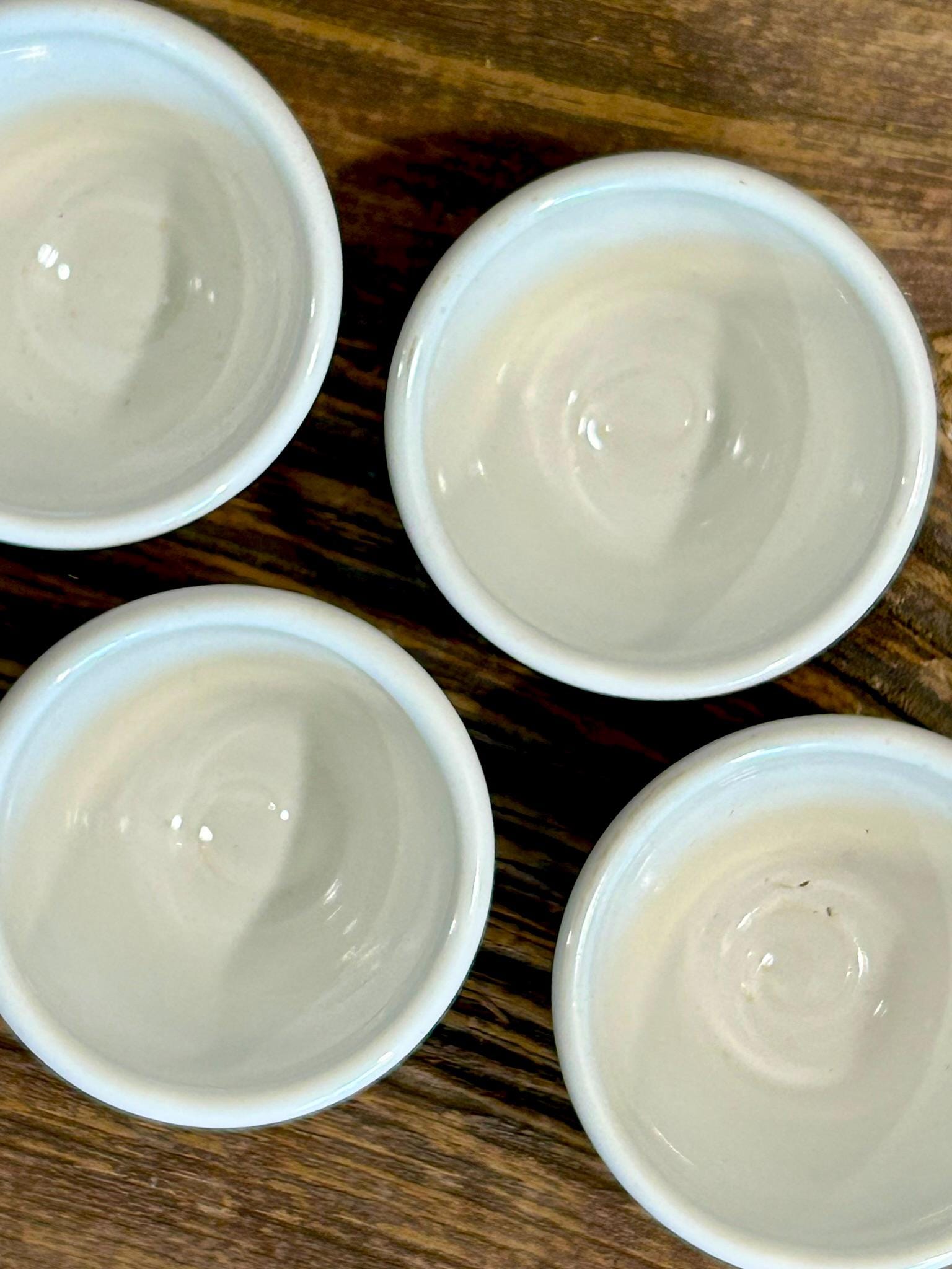 Handmade Ceramic Dip Bowls | White Dove Stoneware Appetizer & Condiment Bowls | Hummus, Salsa, Olive Bowls | Available in Sets of 4, 6 or 8