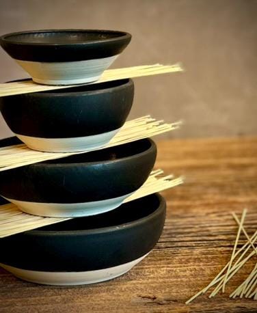 Handmade Ceramic Serving Bowl | Blackstone Artisan Stoneware Bowl | Pasta, Soup, Salad, Ramen & Snack Bowl | Choose Your Size