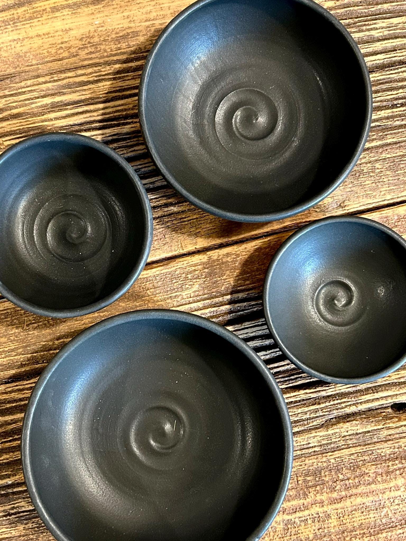 Handmade Ceramic Serving Bowl | Blackstone Artisan Stoneware Bowl | Pasta, Soup, Salad, Ramen & Snack Bowl | Choose Your Size