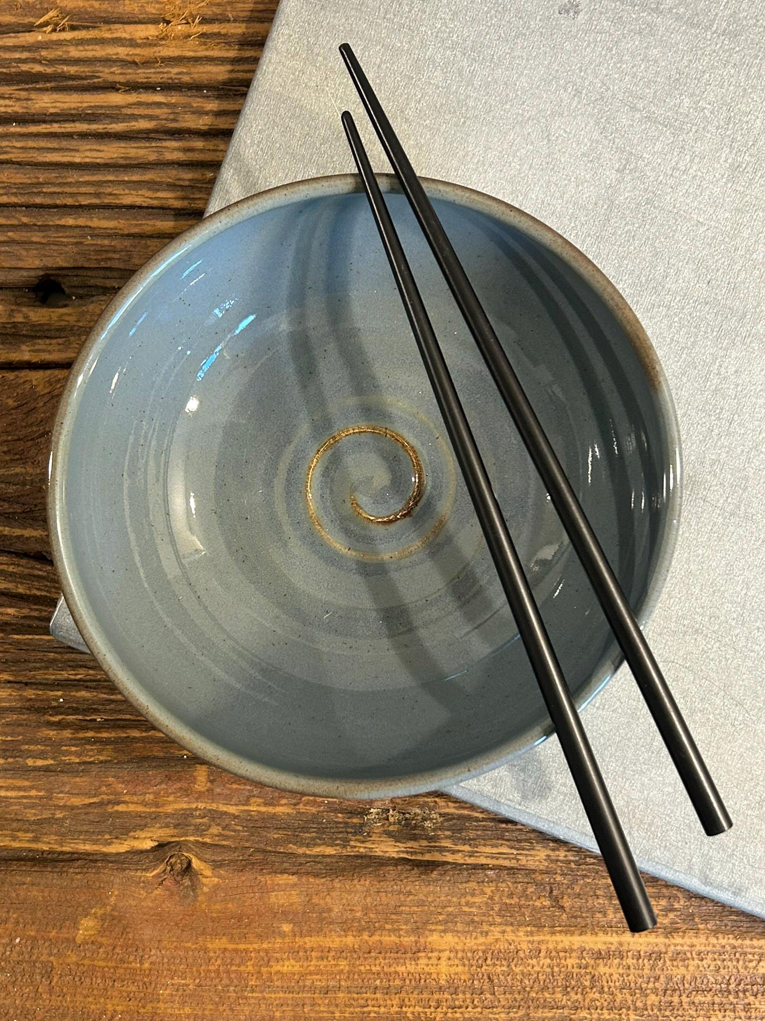 Handmade Ceramic Serving Bowl | Riverdrift Artisan Stoneware Bowl | Pasta, Soup, Salad, Ramen & Snack Bowl | Choose Your Size