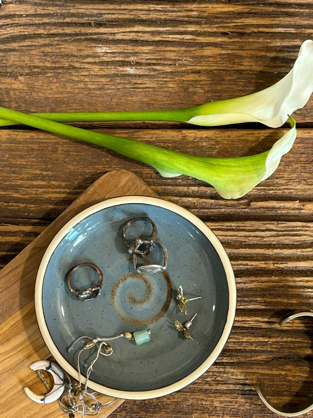 Handmade Ceramic Trinket Dish | Riverdrift Stoneware Soap Dish | Jewelry Holder | Olive Oil Bread Dipping Plate | Small Catchall Dish