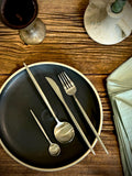 Handmade Ceramic Dinnerware Set | Blackstone Artisan Stoneware Dinner Set | Plate, Salad Plate, Bowl & Tumbler