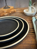 Handmade Ceramic Dinnerware Set | Blackstone Artisan Stoneware Dinner Set | Plate, Salad Plate, Bowl & Tumbler