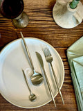 Handmade Ceramic Dinnerware Set | White Dove Artisan Stoneware Dinner Set | Plate, Salad Plate, Bowl & Tumbler
